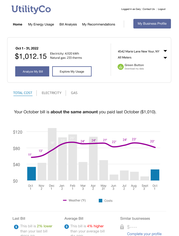 Before: Dashboard concept